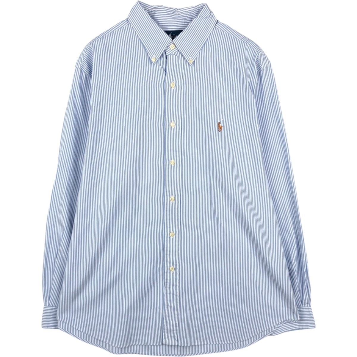 古着 ラルフローレン Ralph Lauren CLASSIC FIT クラシックフィット 長袖 ボタンダウンストライプシャツ メンズL相当/eaa677991