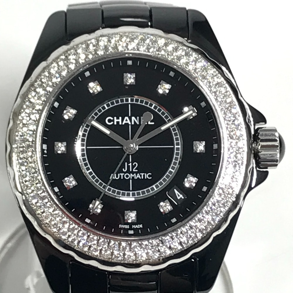 シャネル CHANEL J12 12PD ダイヤベゼル ダイヤモンド メンズウォッチ ウォッチ 腕時計 セラミック ブラック