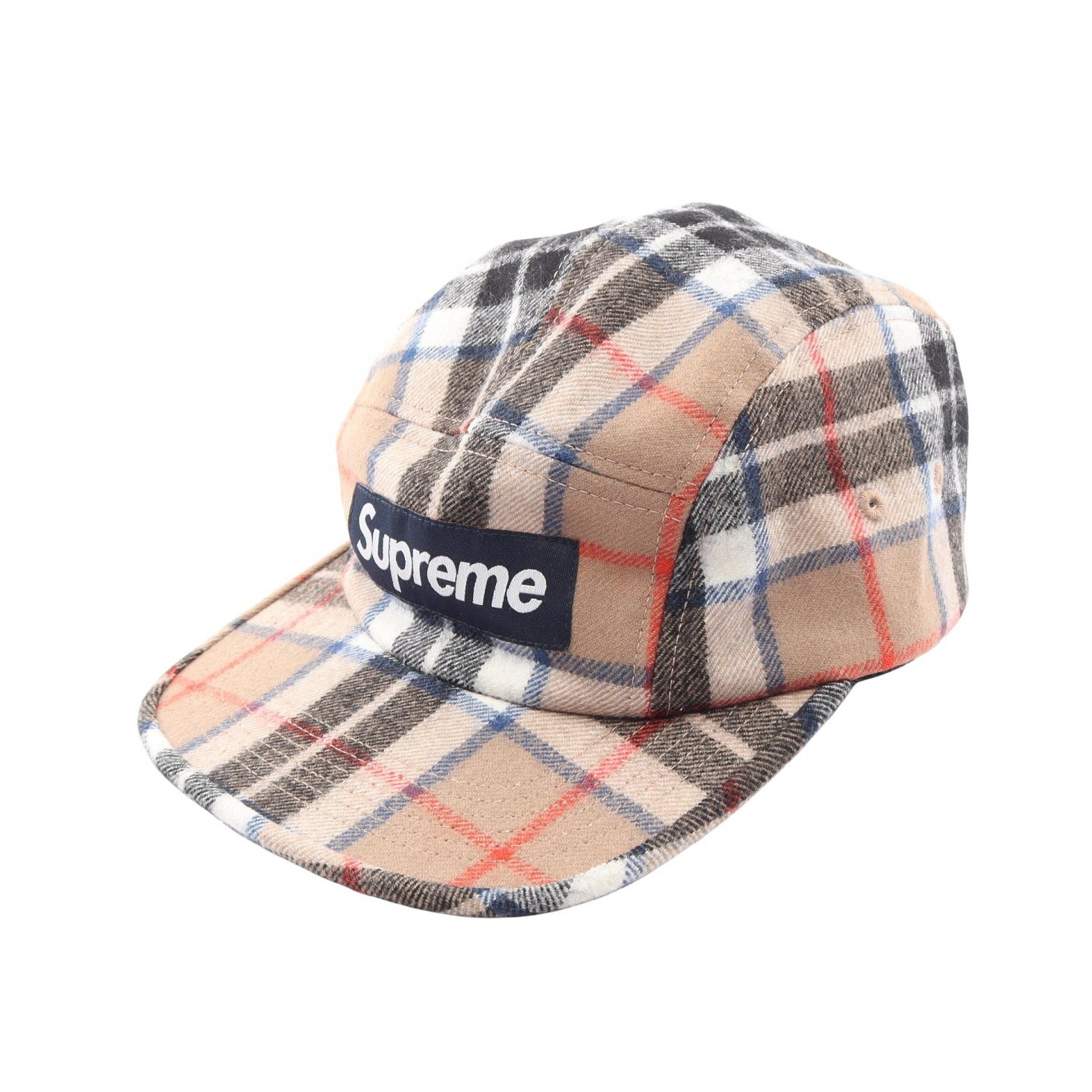 シュプリーム Supreme Lochcarron Camp Cap チェック柄 キャップ 帽子 ウール メンズ ベージュ系 / マルチカラー 【中古】