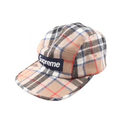 シュプリーム Supreme Lochcarron Camp Cap チェック柄 キャップ 帽子 ウール メンズ ベージュ系 / マルチカラー 【中古】