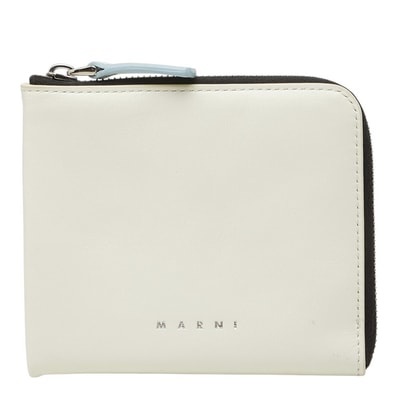 マルニ L字ファスナー ウォレット コインケース アイボリー レザー レディース MARNI 中古