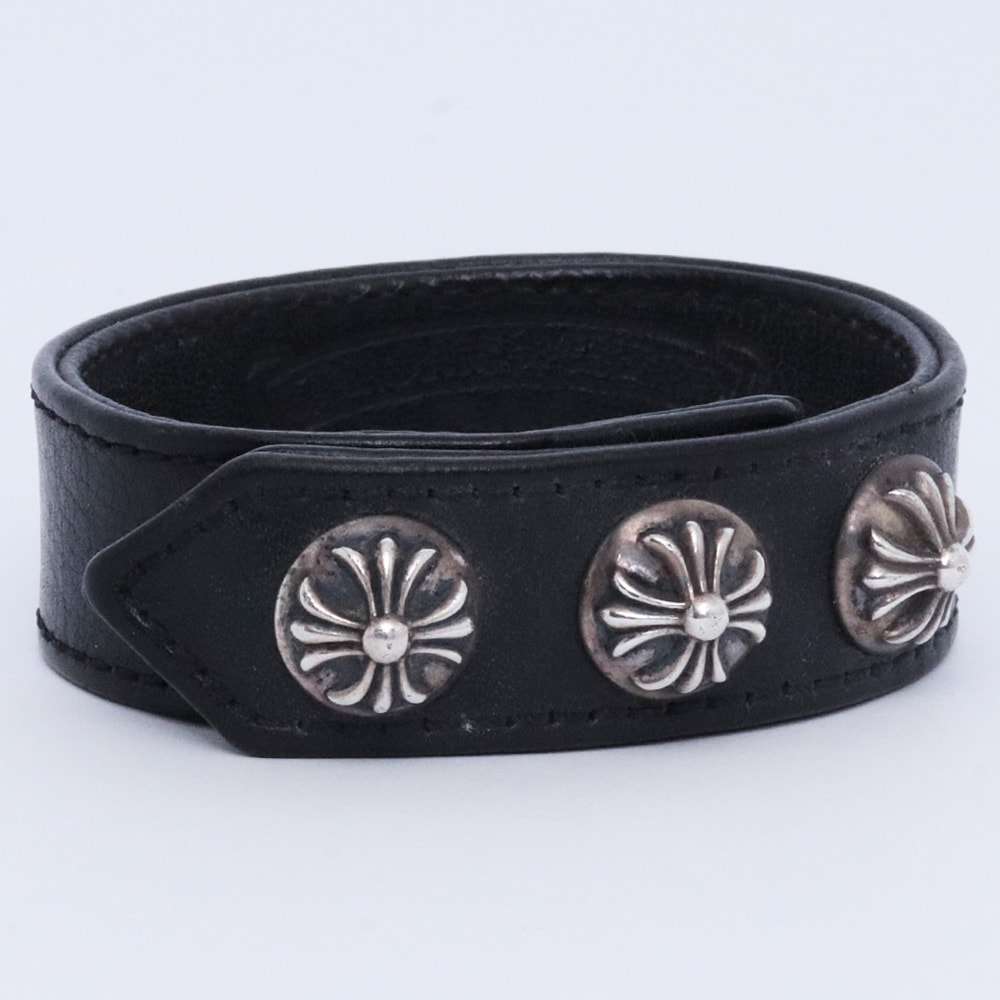 Chrome Hearts 3 Button 2 Snap Bracelet Cross "Black"
