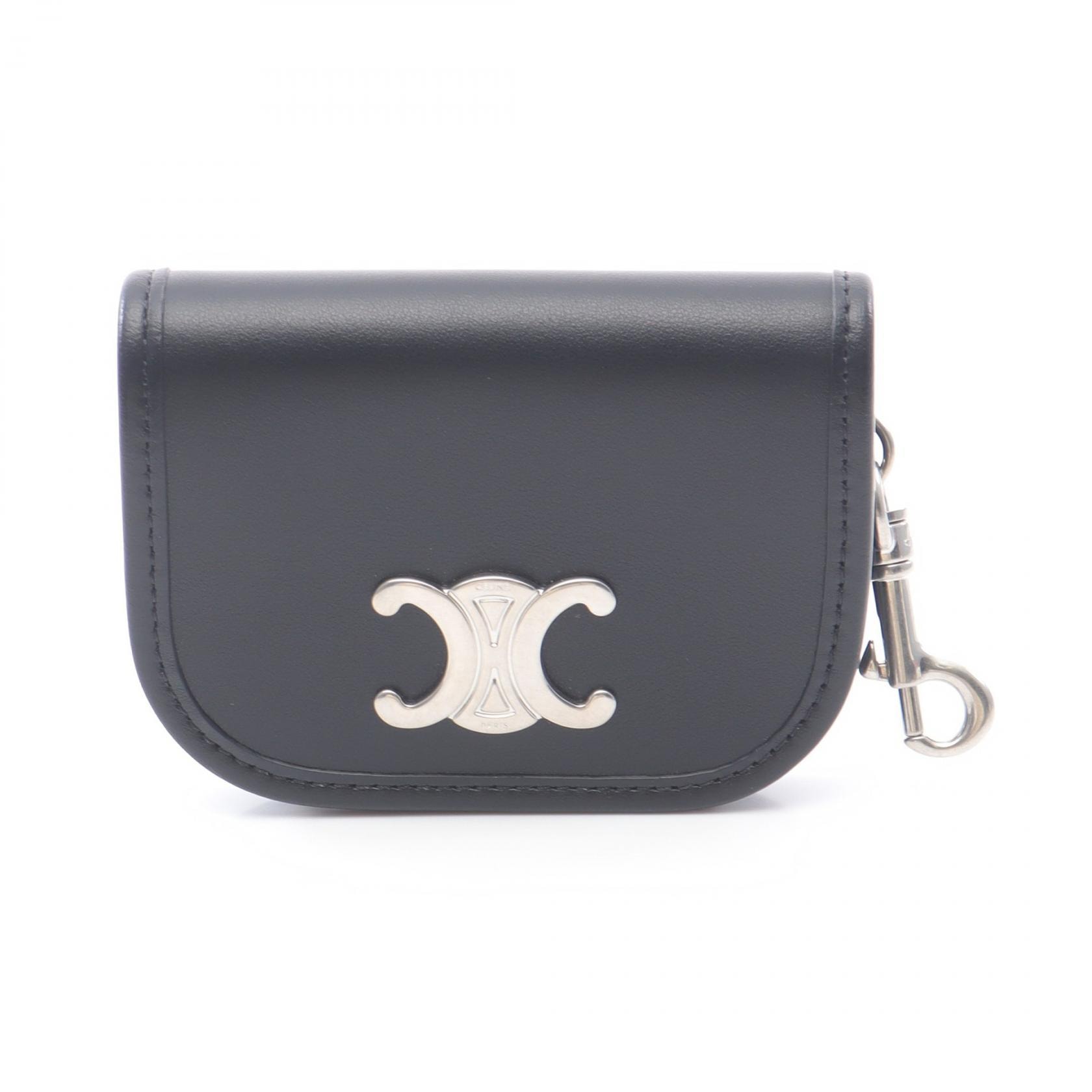 セリーヌ CELINE キーリング ナノ ブザス トリオンフ キーホルダー アクセサリー レザー レディース ブラック系 10P403DQ138DI 【新品】