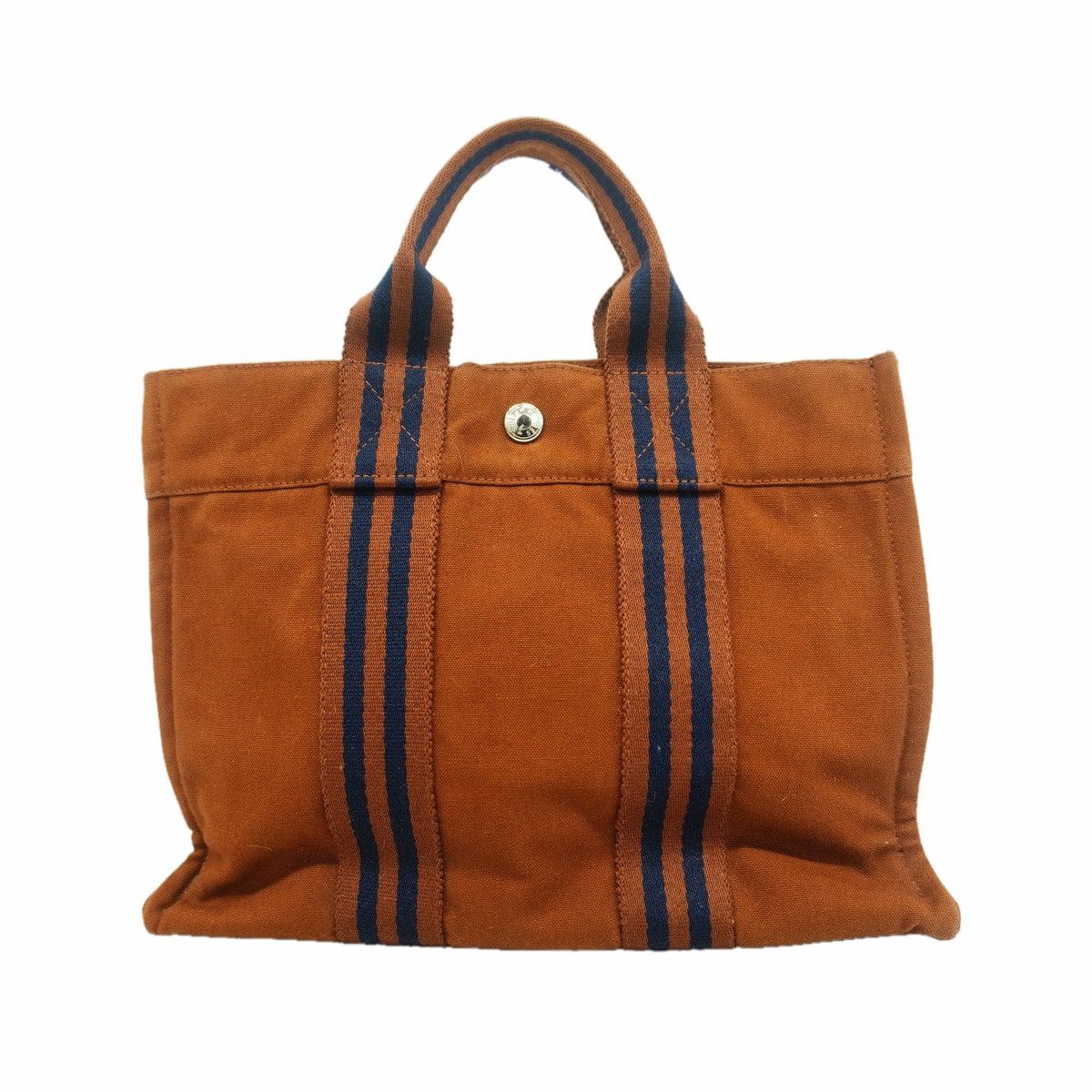【6hb1169-k】エルメス ハンドバッグ フールトゥPM キャンバス ブラウン シルバー金具【中古】メンズ レディース ユニセックス