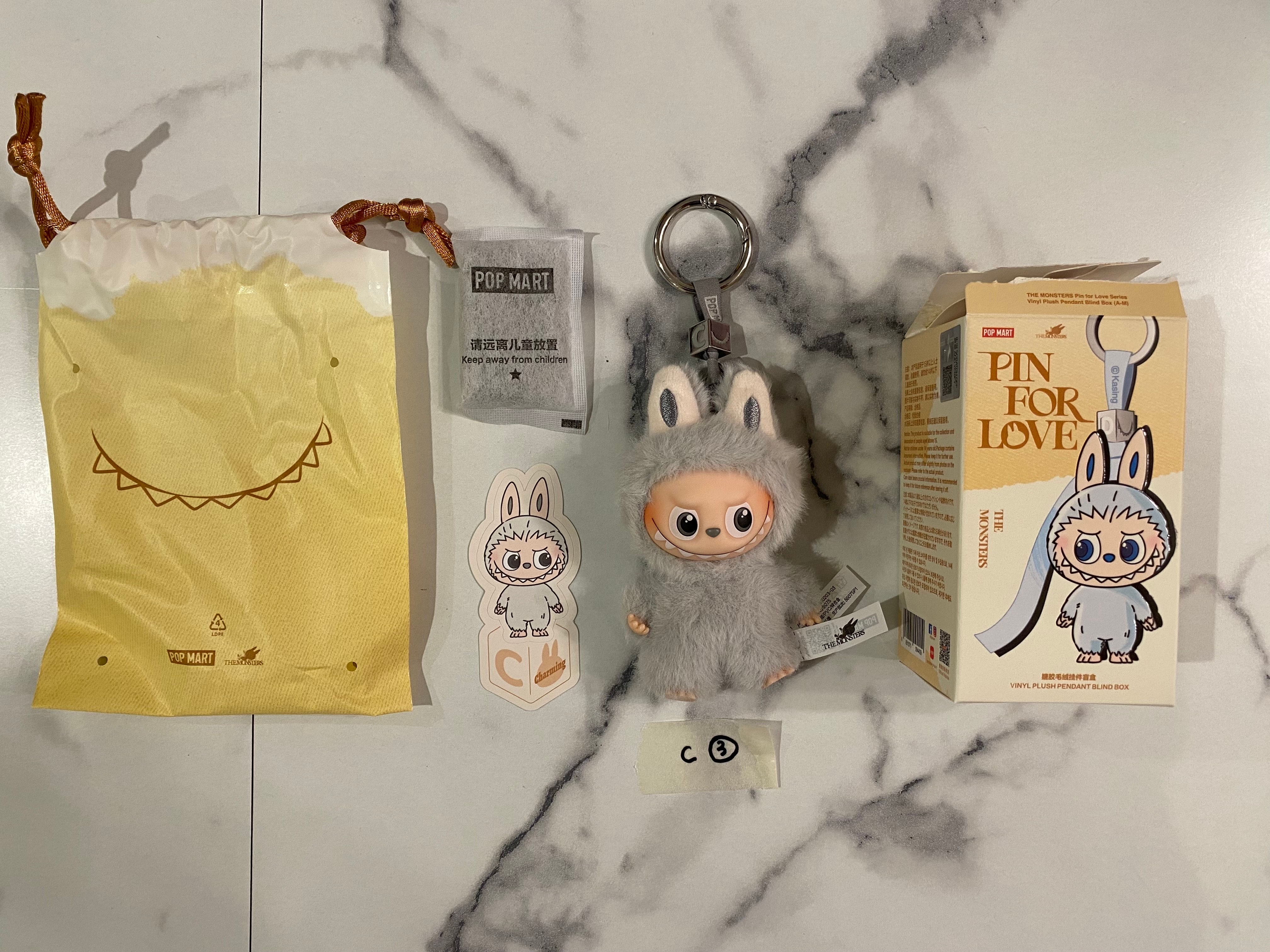 POP MART THE MONSTERS (LABUBU) Pin for Love Series-Vinyl Plush Pendant (A-M) C