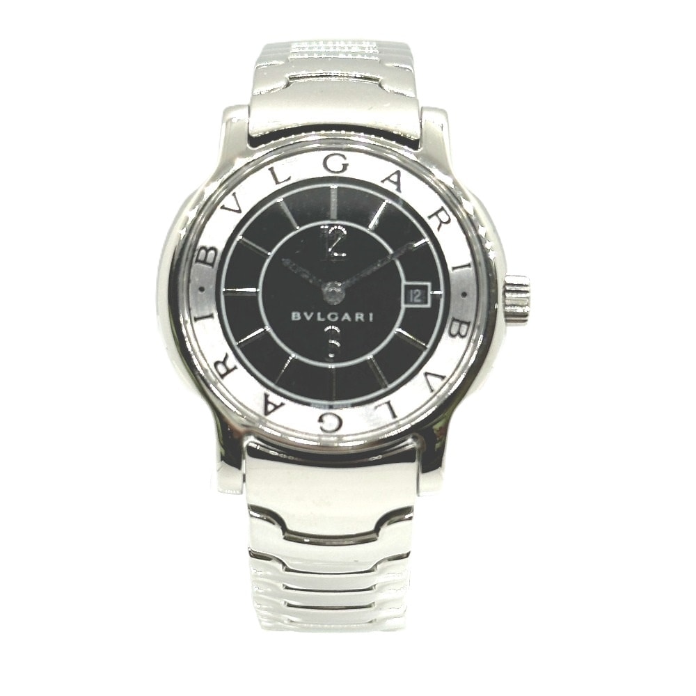 ブルガリ BVLGARI ソロテンポ ST29S クオーツ デイト 腕時計 SS シルバー 美品
