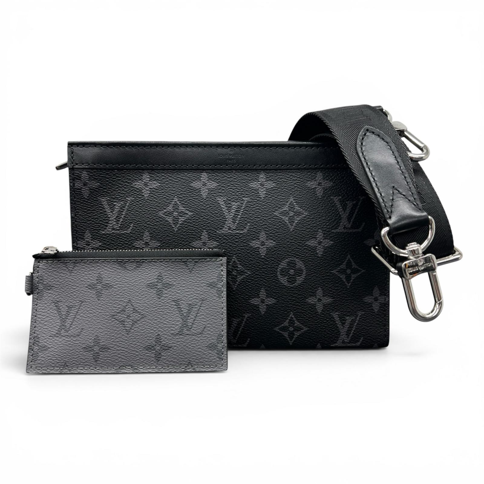 LOUIS VUITTON 極美品 ルイヴィトン ガストン ウェアラブル ウォレット モノグラムエクリプス ショルダーバッグ M81124 PVC レザー RFID確認済 LV Aランク 中古 鑑定済【定価280,500円】