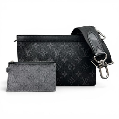 LOUIS VUITTON 極美品 ルイヴィトン ガストン ウェアラブル ウォレット モノグラムエクリプス ショルダーバッグ M81124 PVC レザー RFID確認済 LV Aランク 中古 鑑定済【定価280,500円】