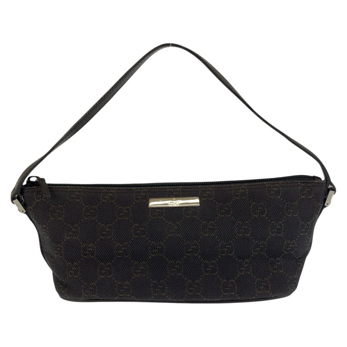 美品 GUCCI グッチ ブラウン GGキャンバス ハンドバッグ アクセサリーポーチ 602827 【中古】