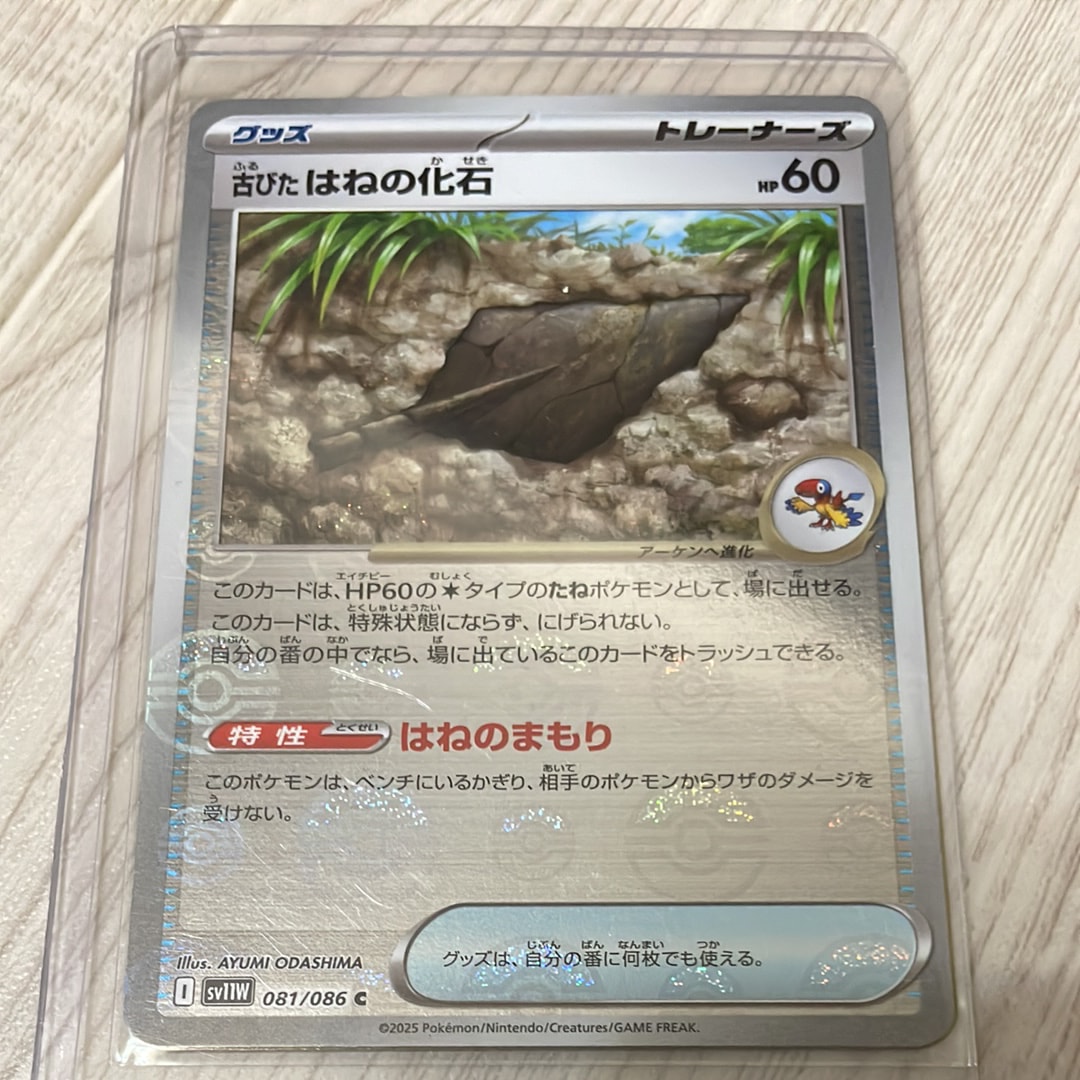 古びたはねの化石 C :モンスターボールミラー [SV11W 081/086](拡張パック「ホワイトフレア」)