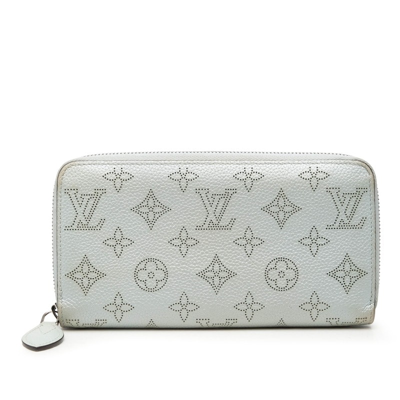 ルイ ヴィトン モノグラム マヒナ ジッピーウォレット 長財布 M82197 ライトブルー レザー レディース LOUIS VUITTON 【中古】