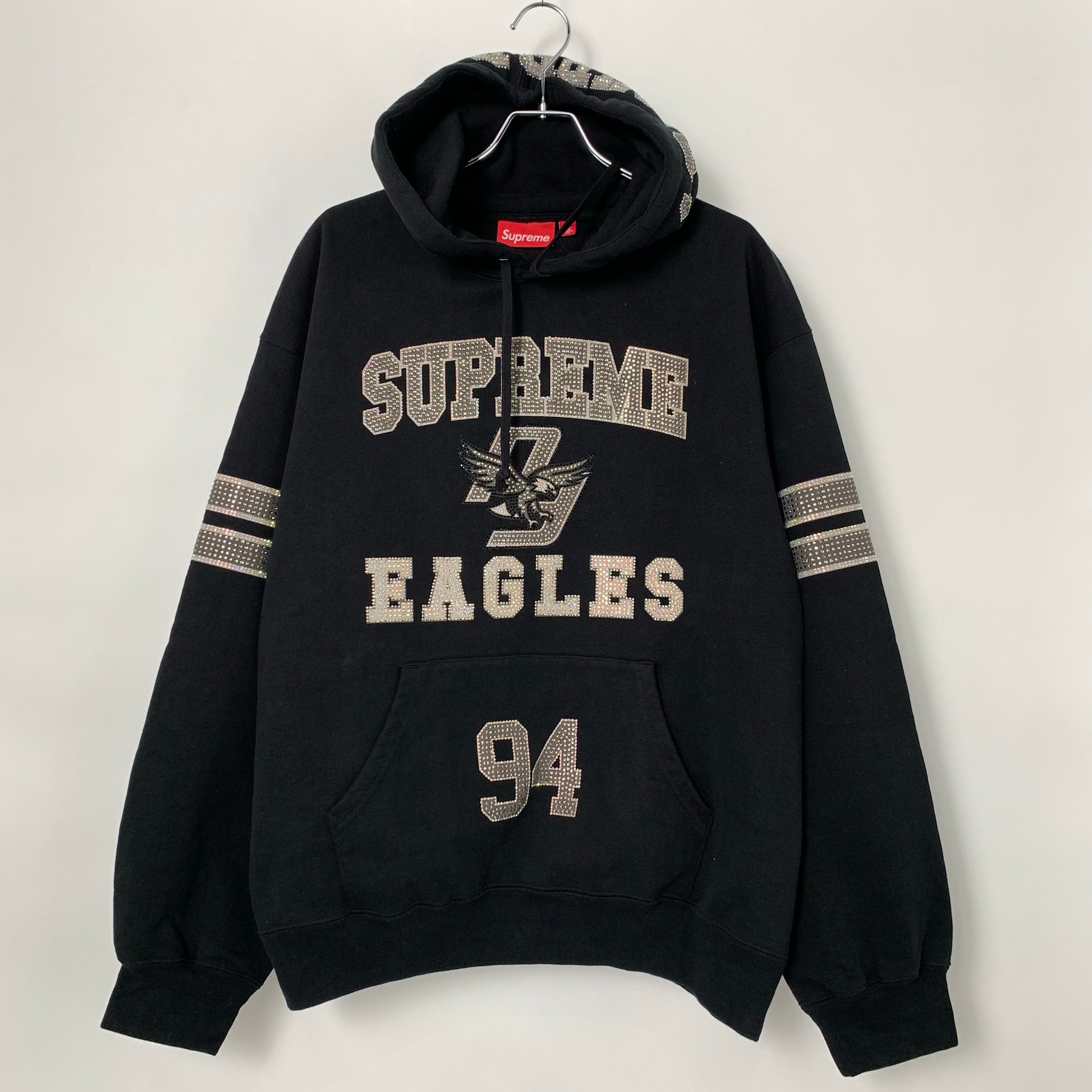Supreme Rhinestone Eagle Hooded Sweatshirt "Black"