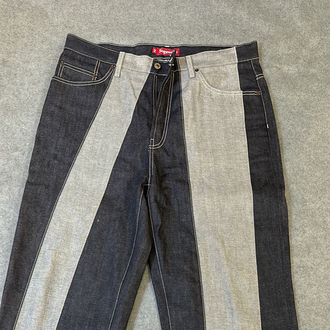 Supreme Paneled Stripe Baggy Jean "Rigid Indigo"