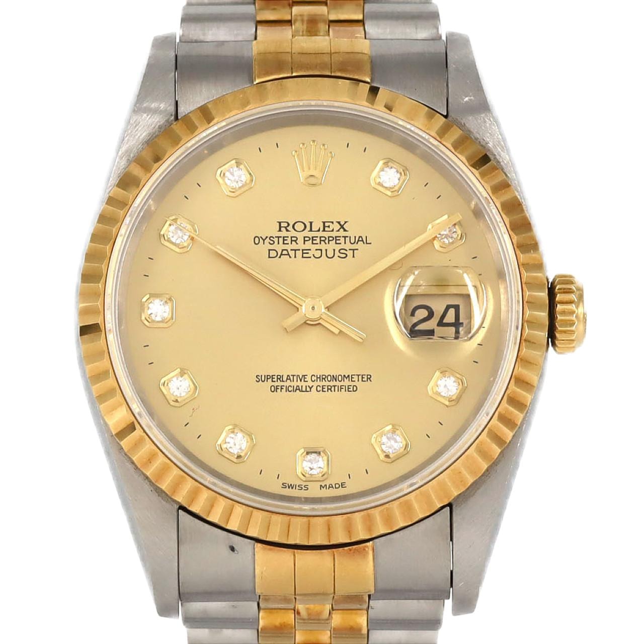 【ノーメンテナンス還元価格】ロレックス デイトジャスト 16233G SSxYG 自動巻 W番