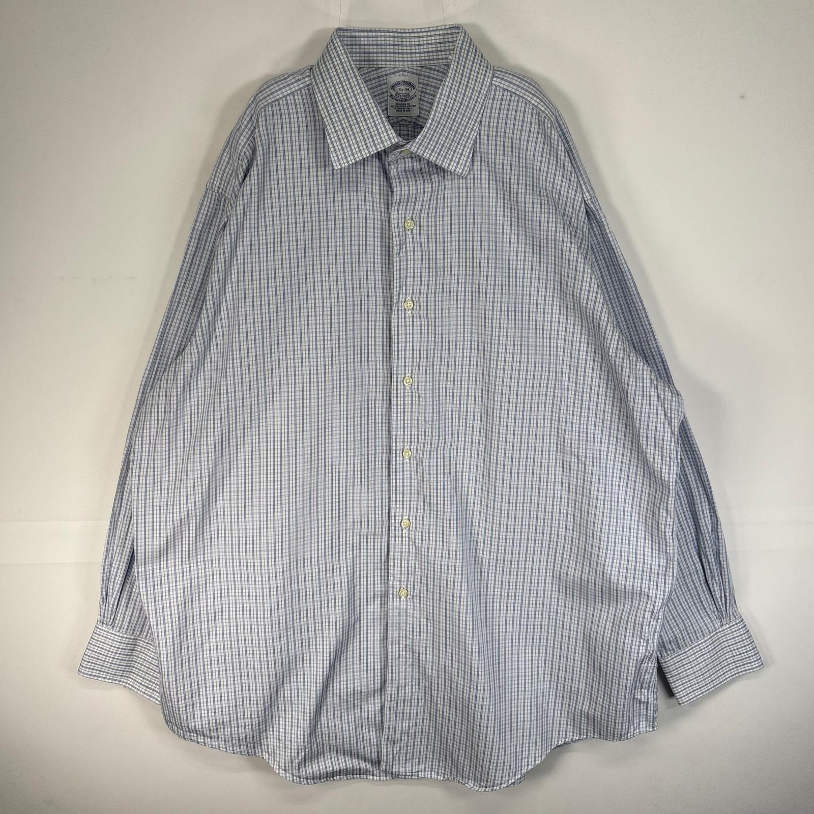 古着 ブルックスブラザーズ Brooks Brothers 長袖シャツ Makers USA製 REGULAR FIT カラーステイ XL  ブルー系 チェック メンズ