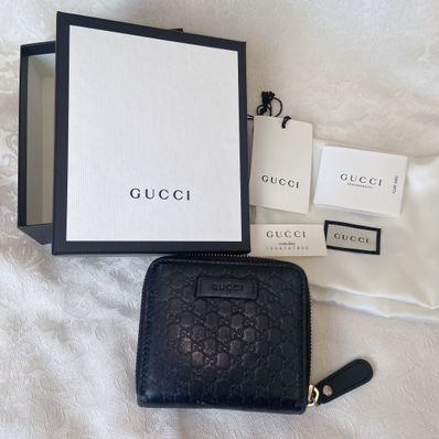 GUCCI Guccissima Compact Wallet "Black"