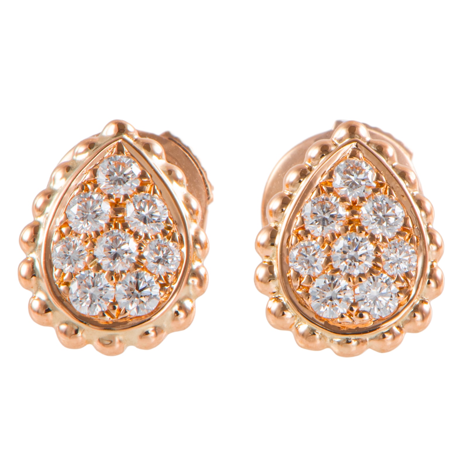 Boucheron ブシュロン セルパンボエム スタッズイヤリング エクストラスモール ピアス JCO01362 K18PG ダイヤモンド ピンク ゴールド【中古】