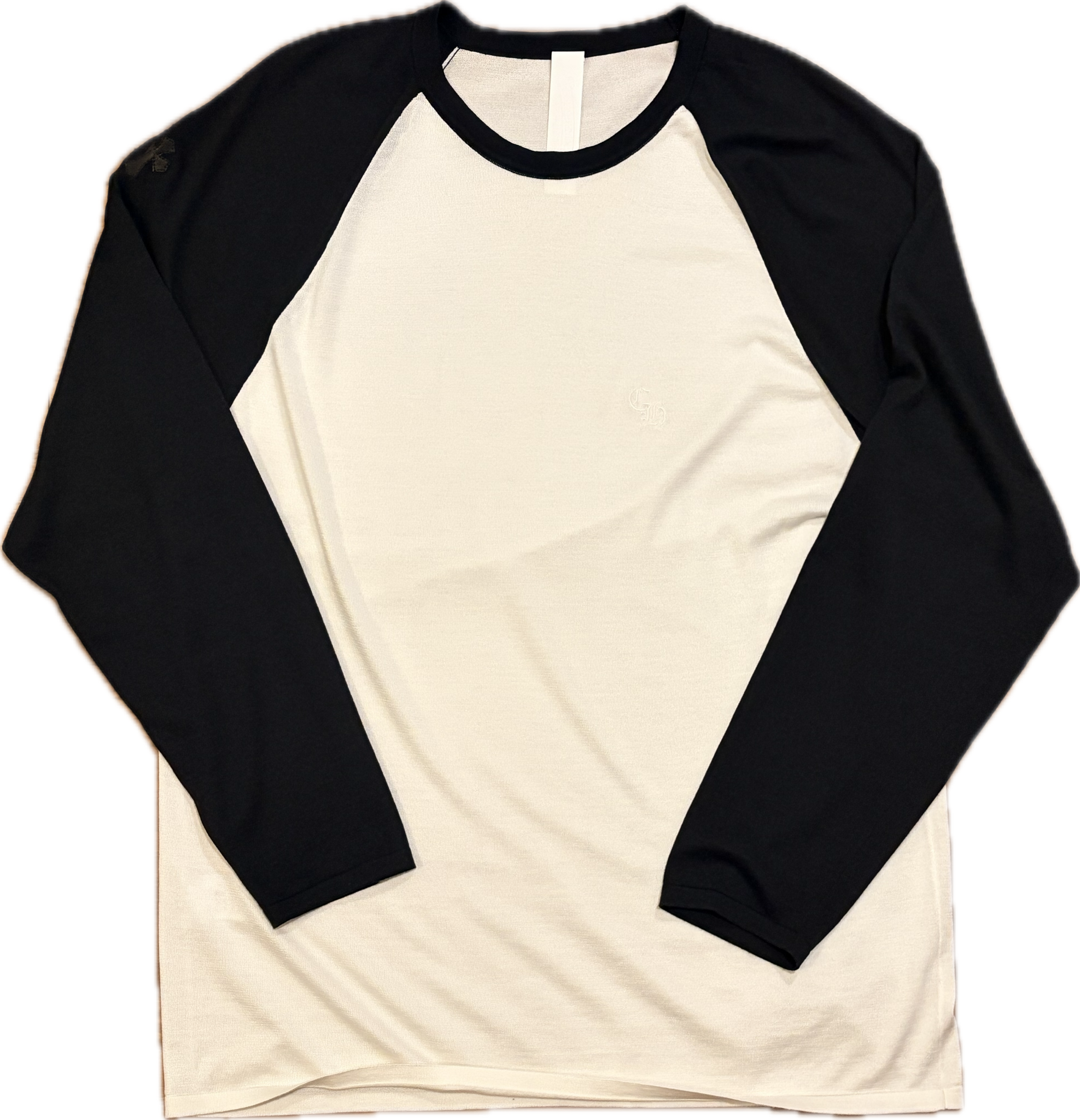 Chrome Hearts 3 Cross Patch CH Logo Embroidery Raglan L/S T-Shirt "White/Black"