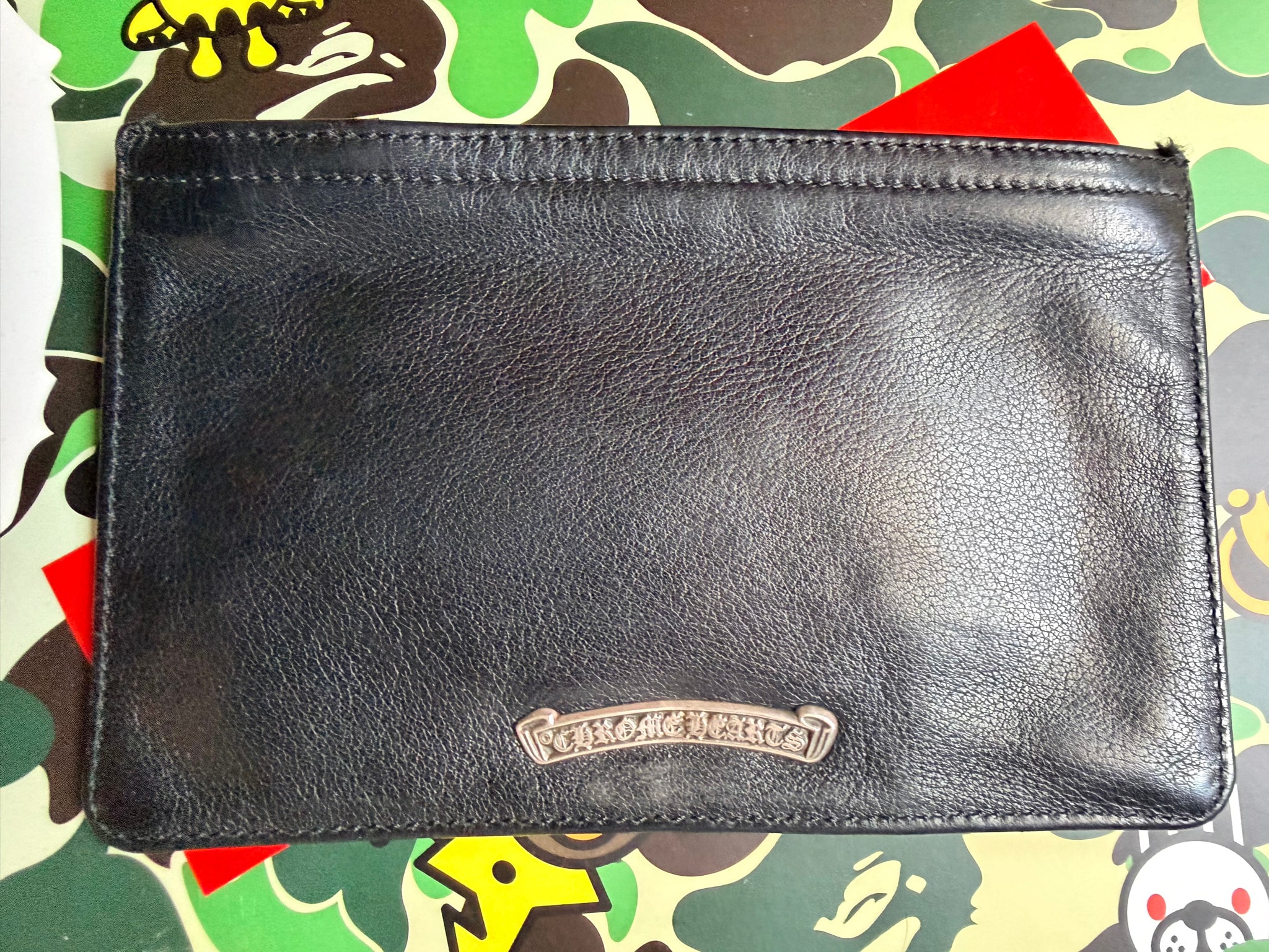 Chrome Hearts Zipper Change Purse #2 Heavy Leather "Black"