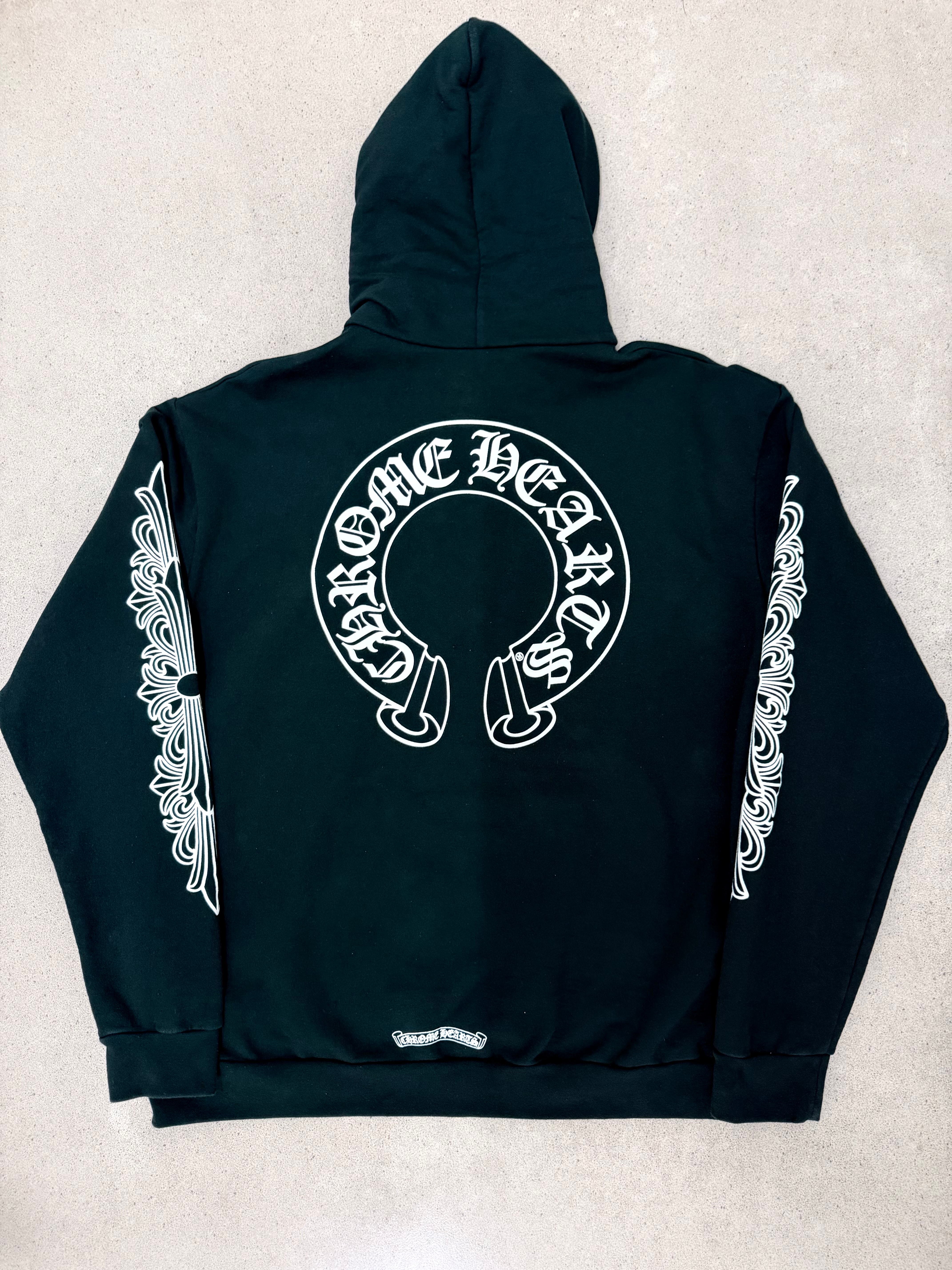 Chrome Hearts Horse Shoe Floral Pullover Hoodie "Black"