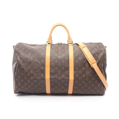 ルイ・ヴィトン LOUIS VUITTON キーポル55 モノグラム 2WAY ボストンバッグ バッグ PVCコーティングキャンバス レザー メンズ レディース ブラウン系 M41424 【中古】