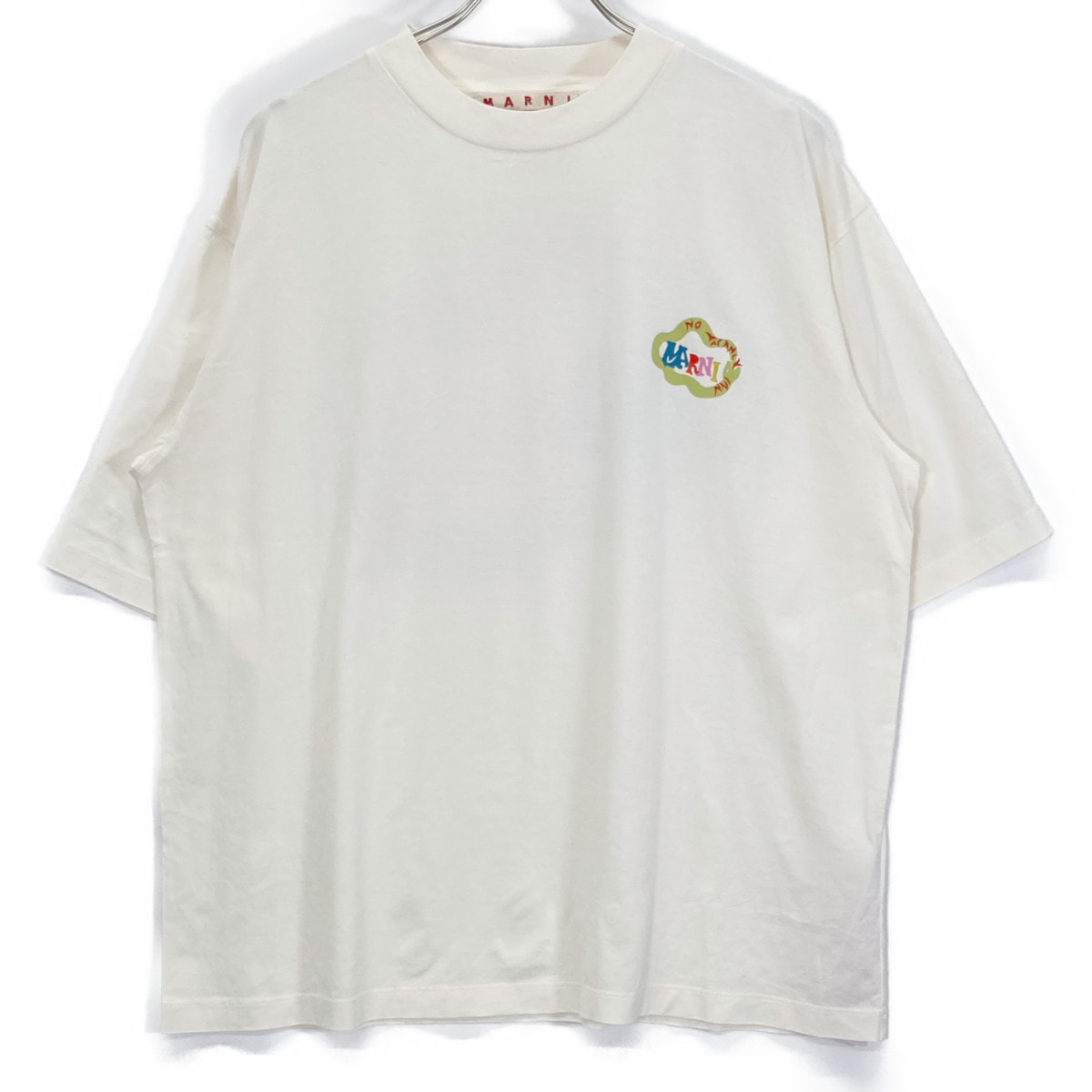 マルニ HUMU0223 クリーム スネークロゴ Tシャツ 46