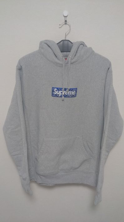 Supreme Bandana Box Logo Hooded Sweatshirt "Grey"