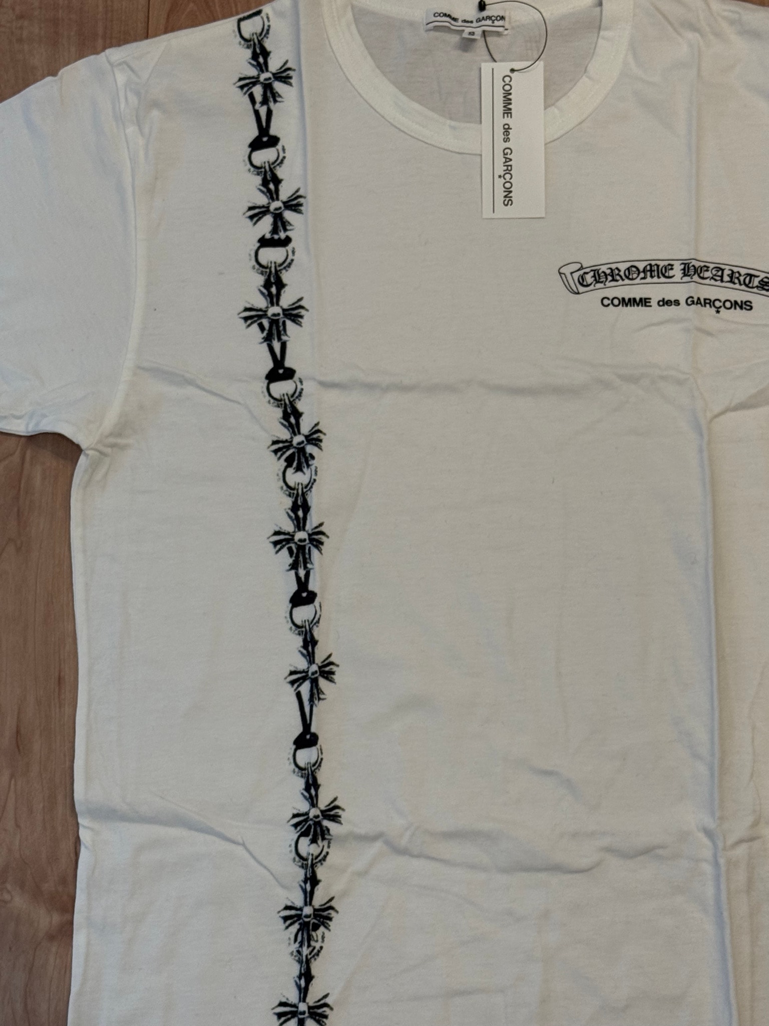 Chrome Hearts x COMME des GARCONS CH Cross Chain T-Shirt "White"