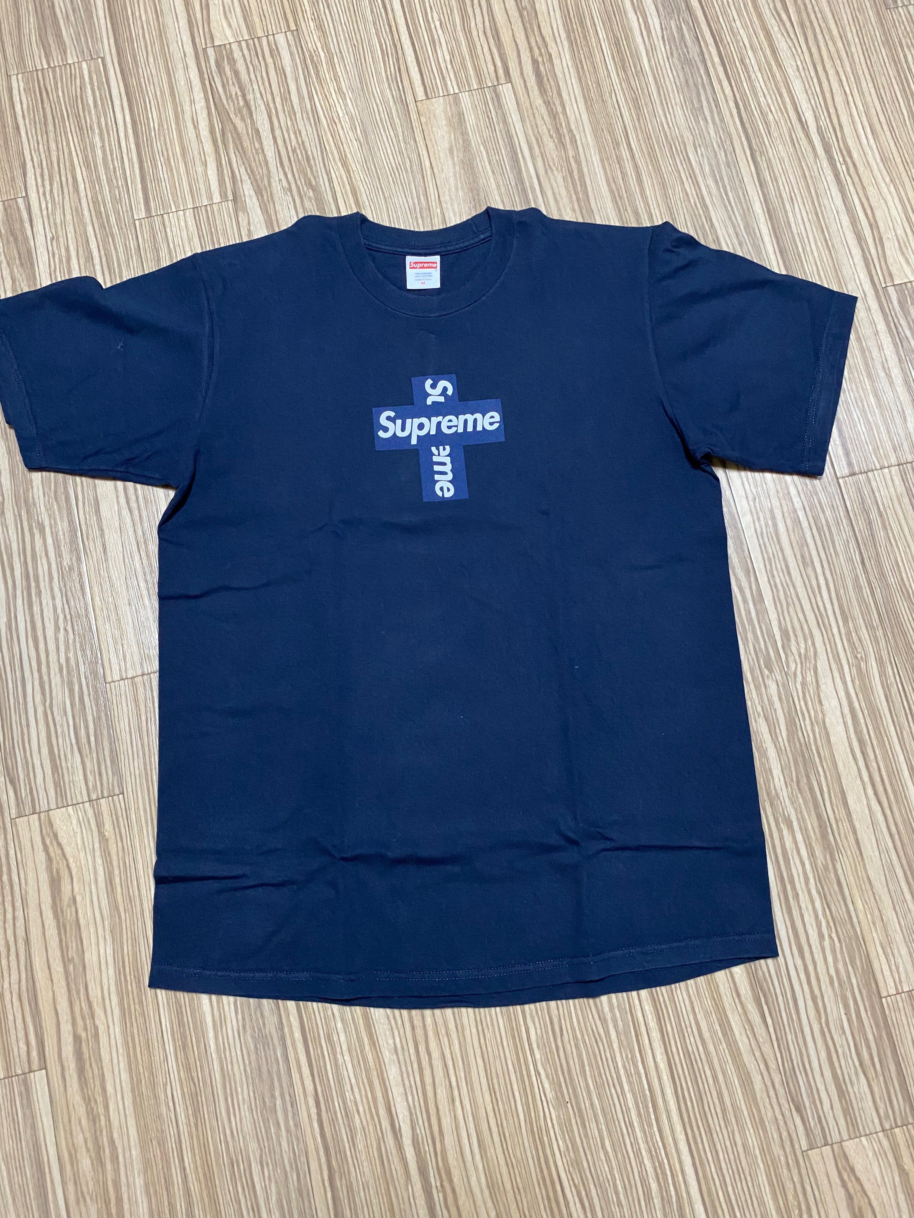 Supreme Cross Box Logo Tee "Navy"