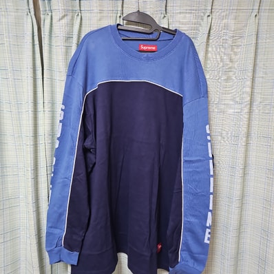 Supreme Paneled Piping L/S Top "Navy"