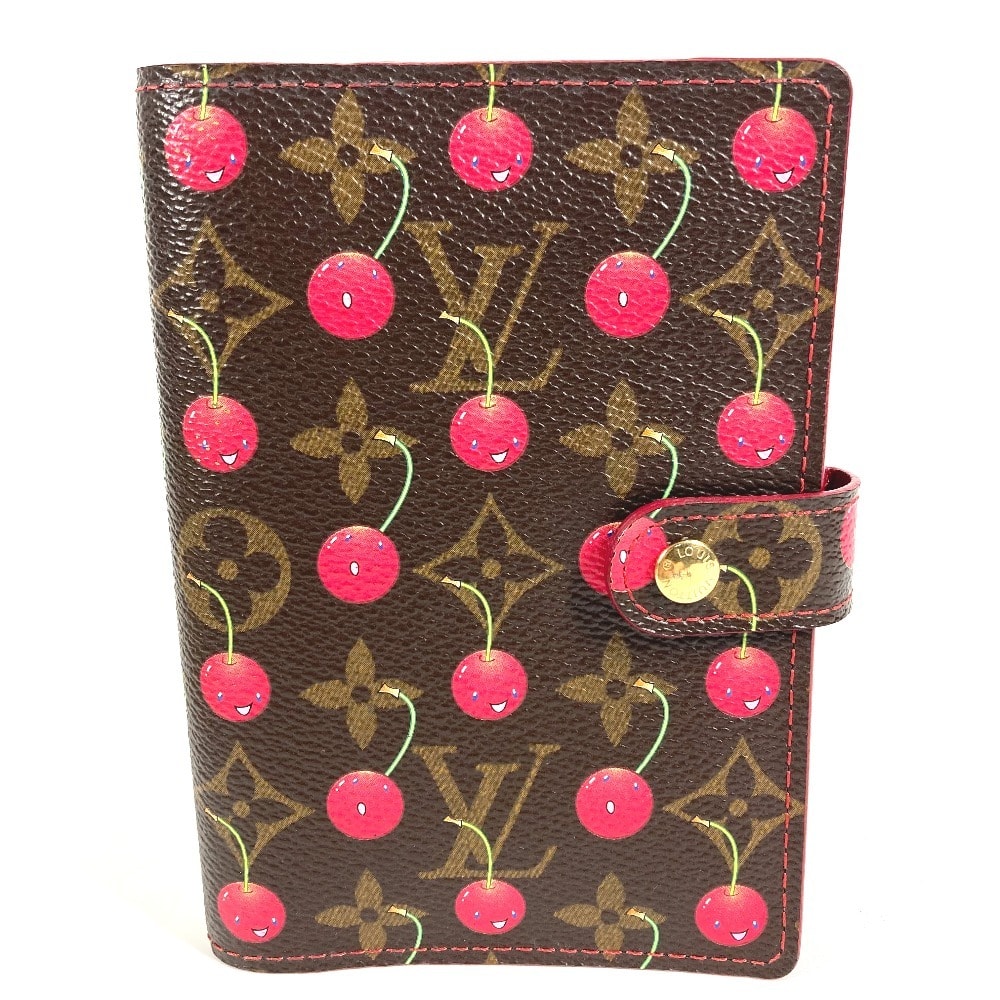 ルイヴィトン LOUIS VUITTON アジェンダPM アジェンダ PM R21023 モノグラムチェリー システム手帳 村上隆 ステーショナリー 手帳カバー モノグラムチェリーキャンバス ブラウン