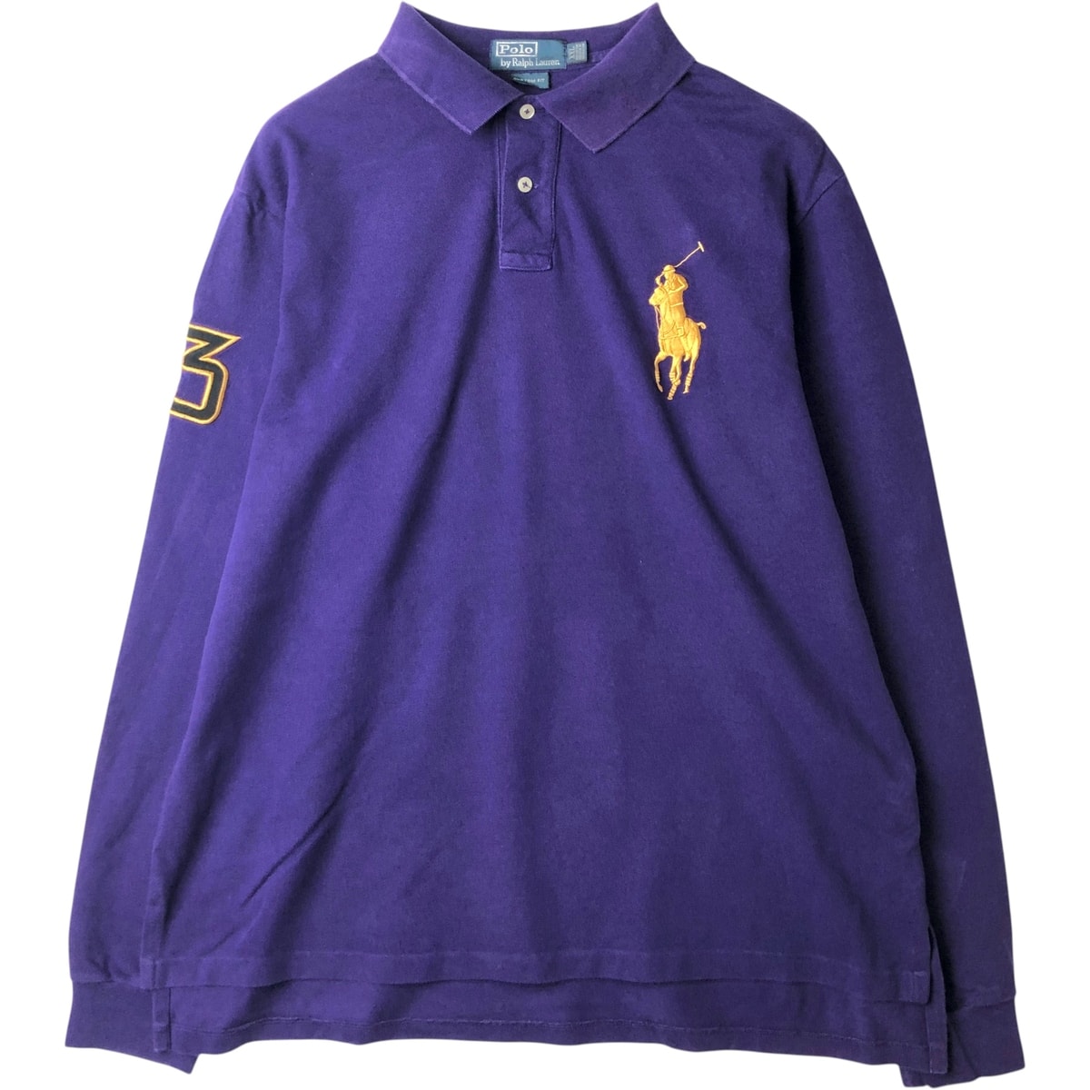 古着 ラルフローレン Ralph Lauren POLO by Ralph Lauren CUSTOM FIT ビッグポニー 長袖 ポロシャツ メンズXXL相当/eaa615197