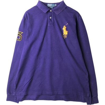 古着 ラルフローレン Ralph Lauren POLO by Ralph Lauren CUSTOM FIT ビッグポニー 長袖 ポロシャツ メンズXXL相当/eaa615197