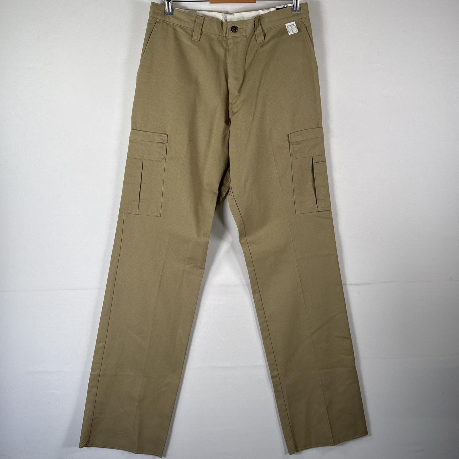 古着 ディッキーズ Dickies ワークパンツ デッドストック タグ付 ロング 長ズボン ボトムス 作業着 ワンポイント 33UL ベージュ系 メンズ