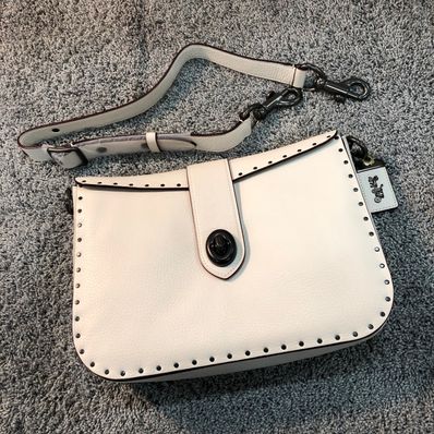 COACH Page 27 With Border Rivet Shoulder Bag "Ibory"