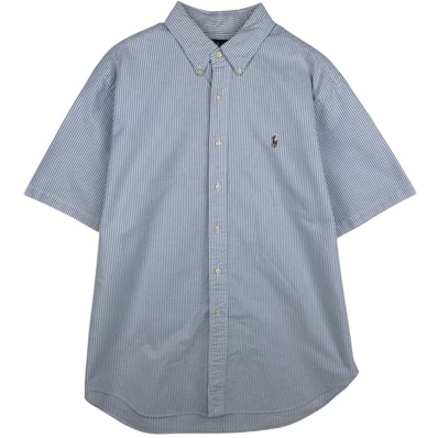 古着 ラルフローレン Ralph Lauren CLASSIC FIT 半袖 ボタンダウン ストライプシャツ メンズXL相当/eaa644857