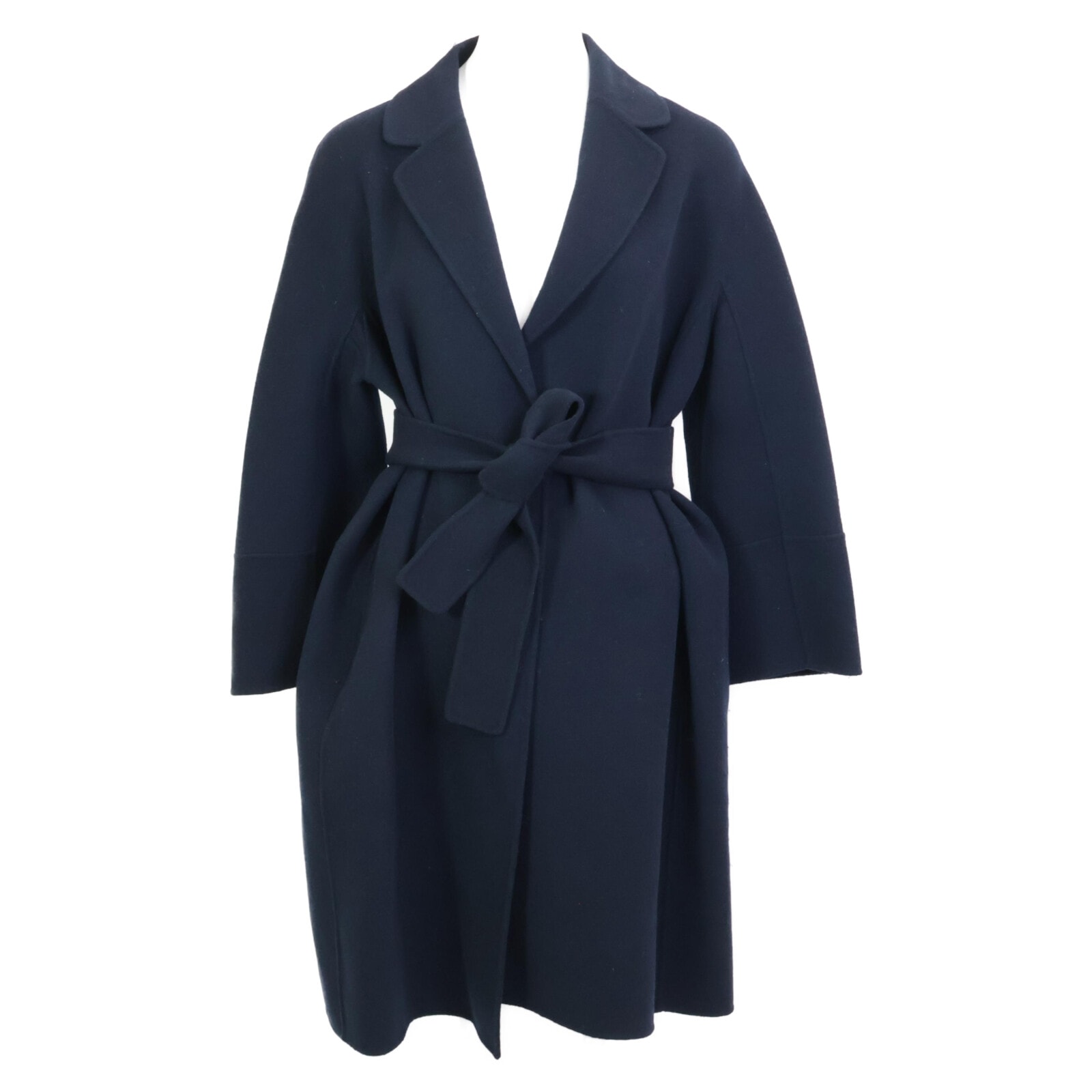 エスマックスマーラ 【クチートアマノーノ】90860189 ネイビー ベルテッドダブルフェイスコート 40