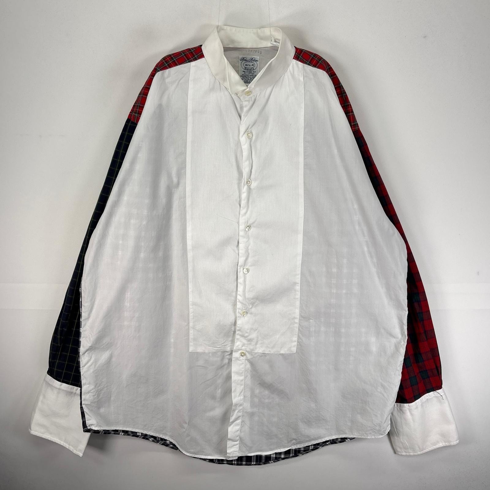 古着 ブルックスブラザーズ Brooks Brothers USA製 長袖シャツ Makers クレイジーパターン カフス L マルチカラー チェック メンズ