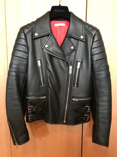 セリーヌ・レザーライダースジャケット・ブラック