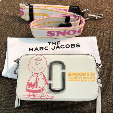 MARC JACOBS x Peanuts The Snapshot Leather Shoulder Bag "White"