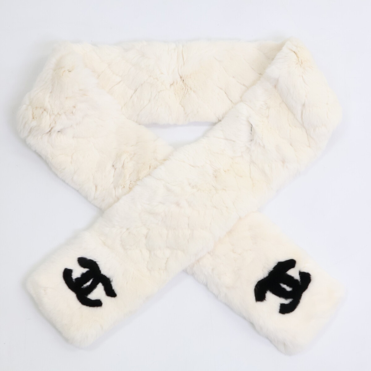 シャネル Orylag/オリラグ ラビットファー ココマーク マフラー -