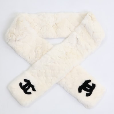 シャネル Orylag/オリラグ ラビットファー ココマーク マフラー -