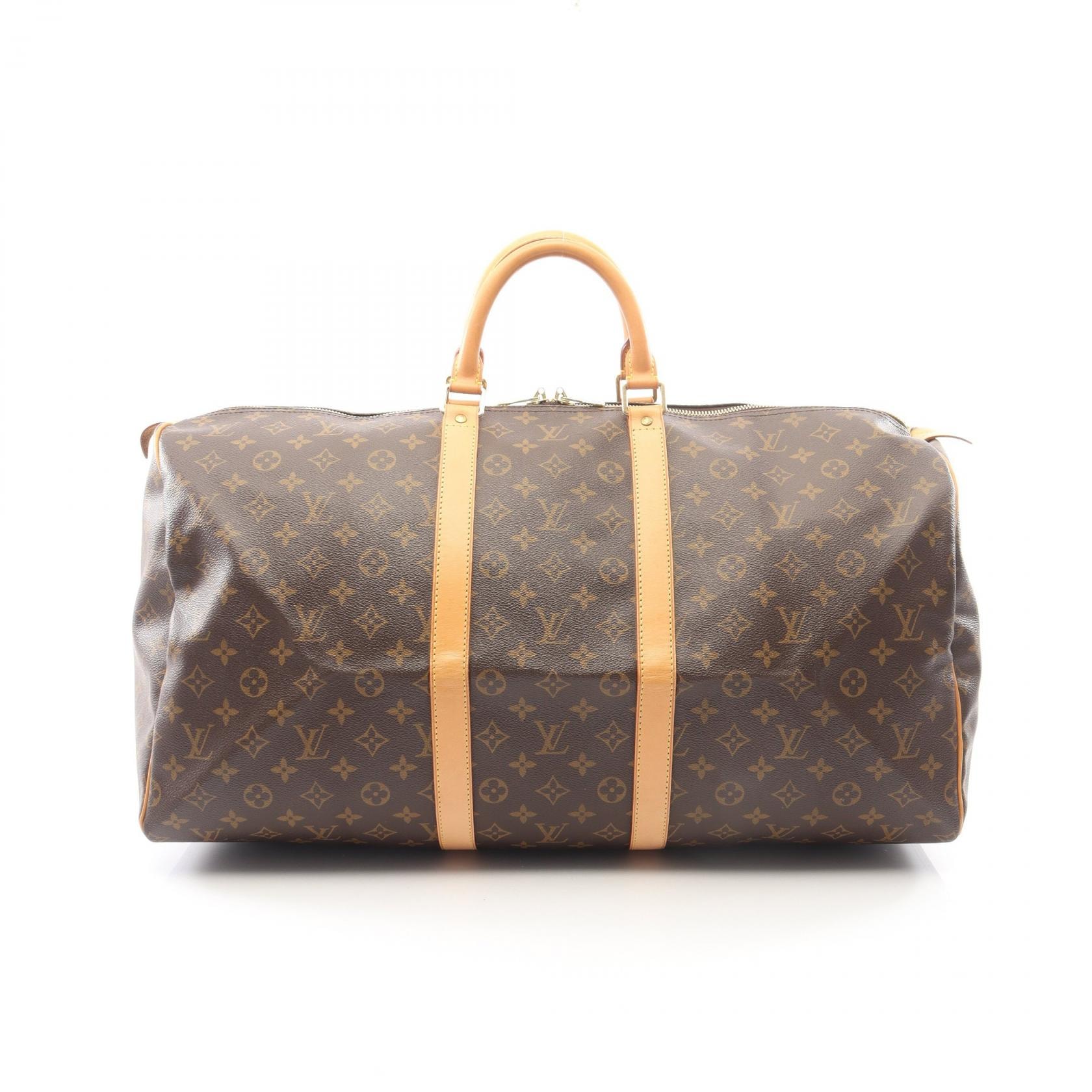ルイ・ヴィトン LOUIS VUITTON キーポル55 モノグラム ボストンバッグ バッグ PVCコーティングキャンバス レザー モノグラム メンズ レディース ブラウン系 M41424 【中古】