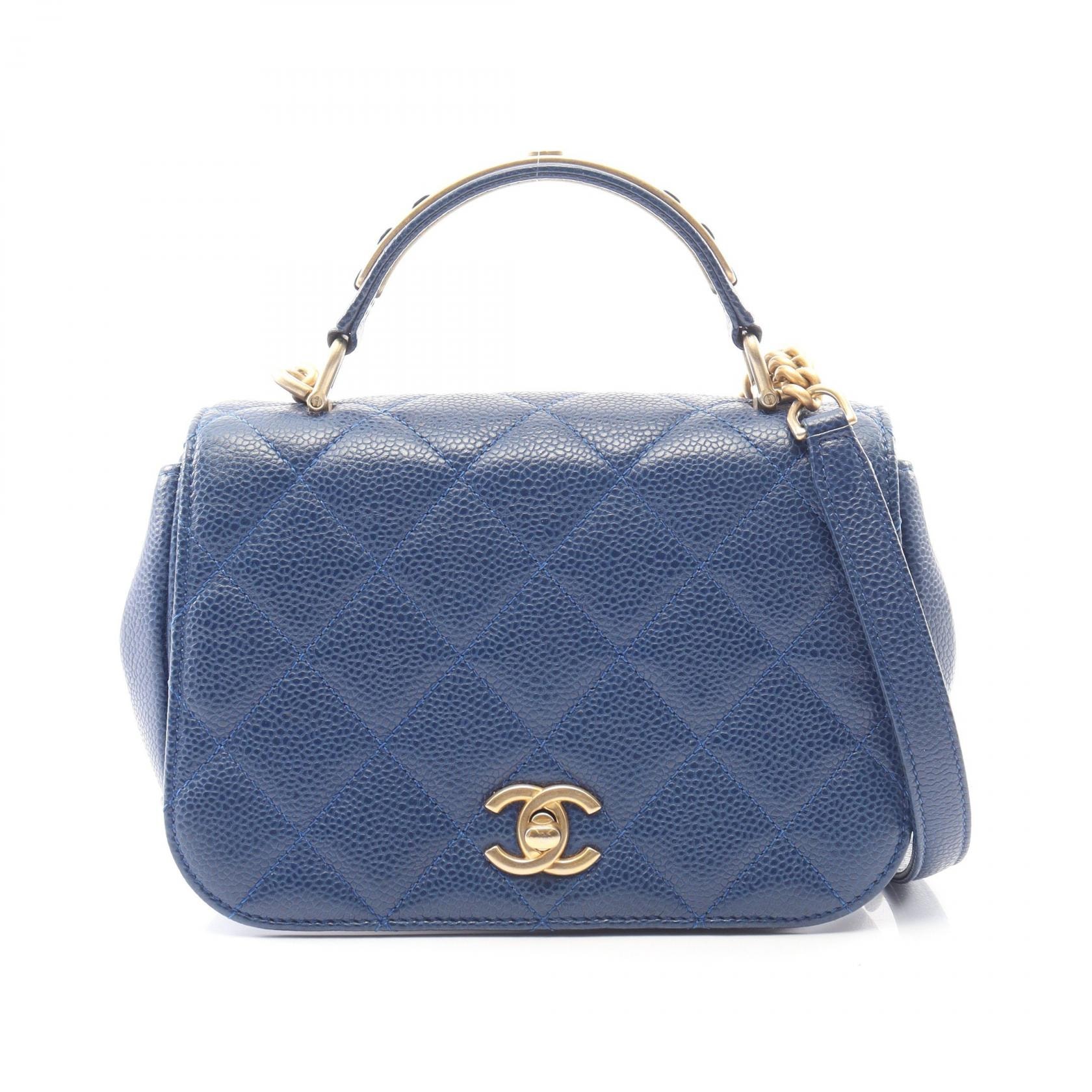 シャネル CHANEL マトラッセ 2WAY ショルダーバッグ バッグ カーフ(牛革) レディース ブルー系 A91903 【中古】