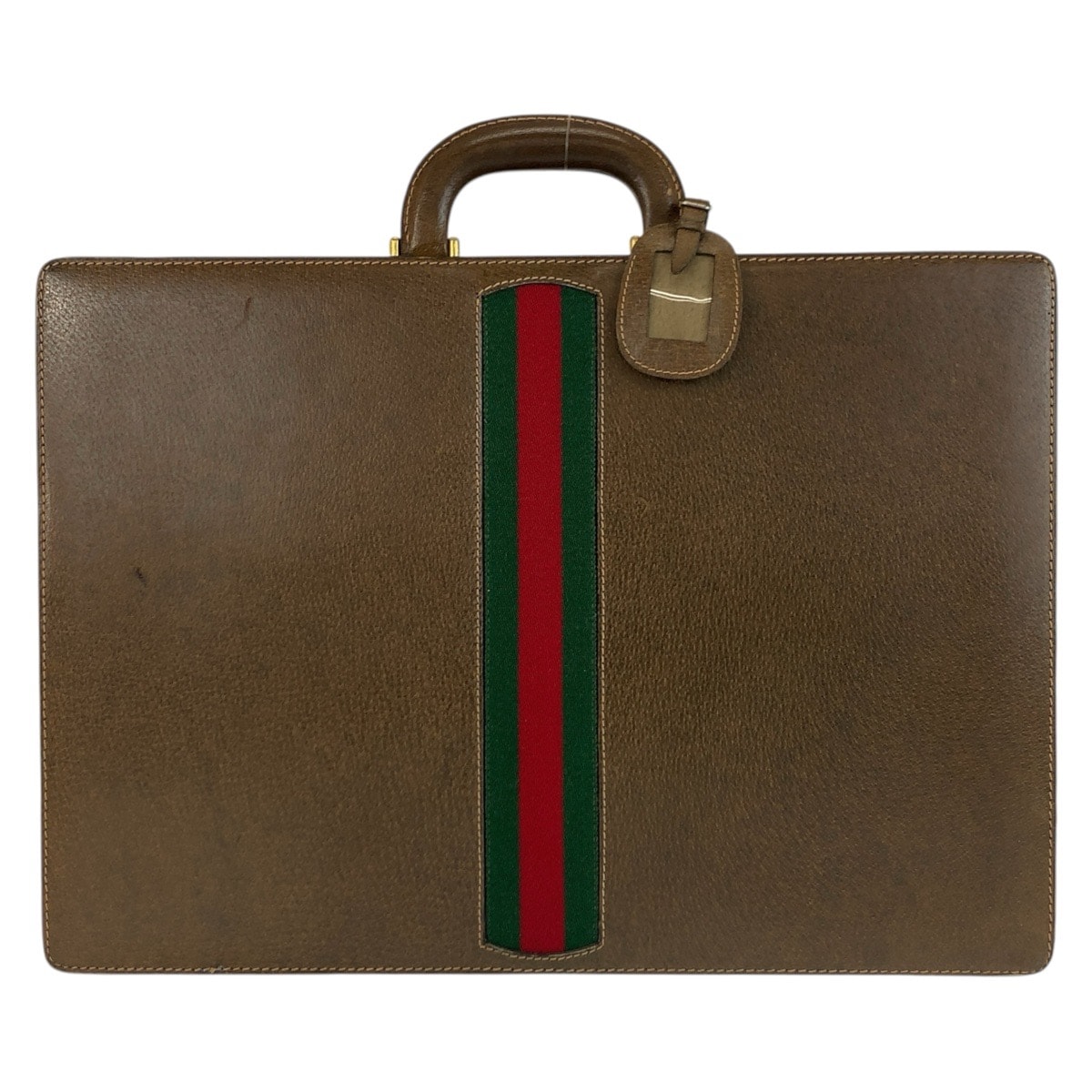 美品 GUCCI グッチ ヴィンテージ シェリーライン ブラウン レザー ブリーフケース アタッシュケース 603610 【中古】