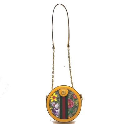 グッチ GUCCI フローラ ウェビングライン 550618 GG 肩掛けカバン ショルダーバッグ GGスプリームキャンバス イエロー