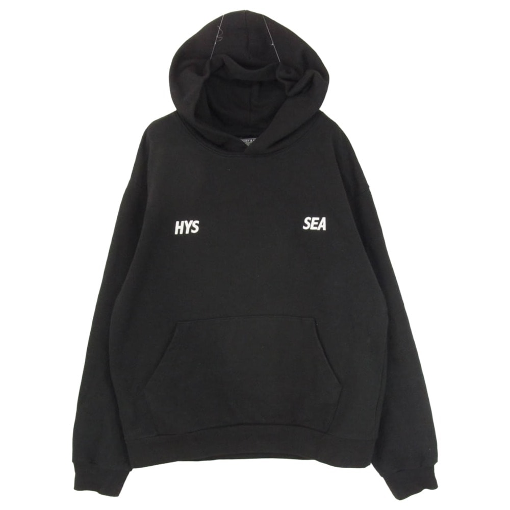 HYSTERIC GLAMOUR ヒステリックグラマー パーカー WDS-C-HYS 23-AP-Q1-16 × WIND AND SEA ウィンダンシー ロゴ刺繍 バック HYS SEA ワッペン フーディ プルオーバー スウェット パーカー【中古】
