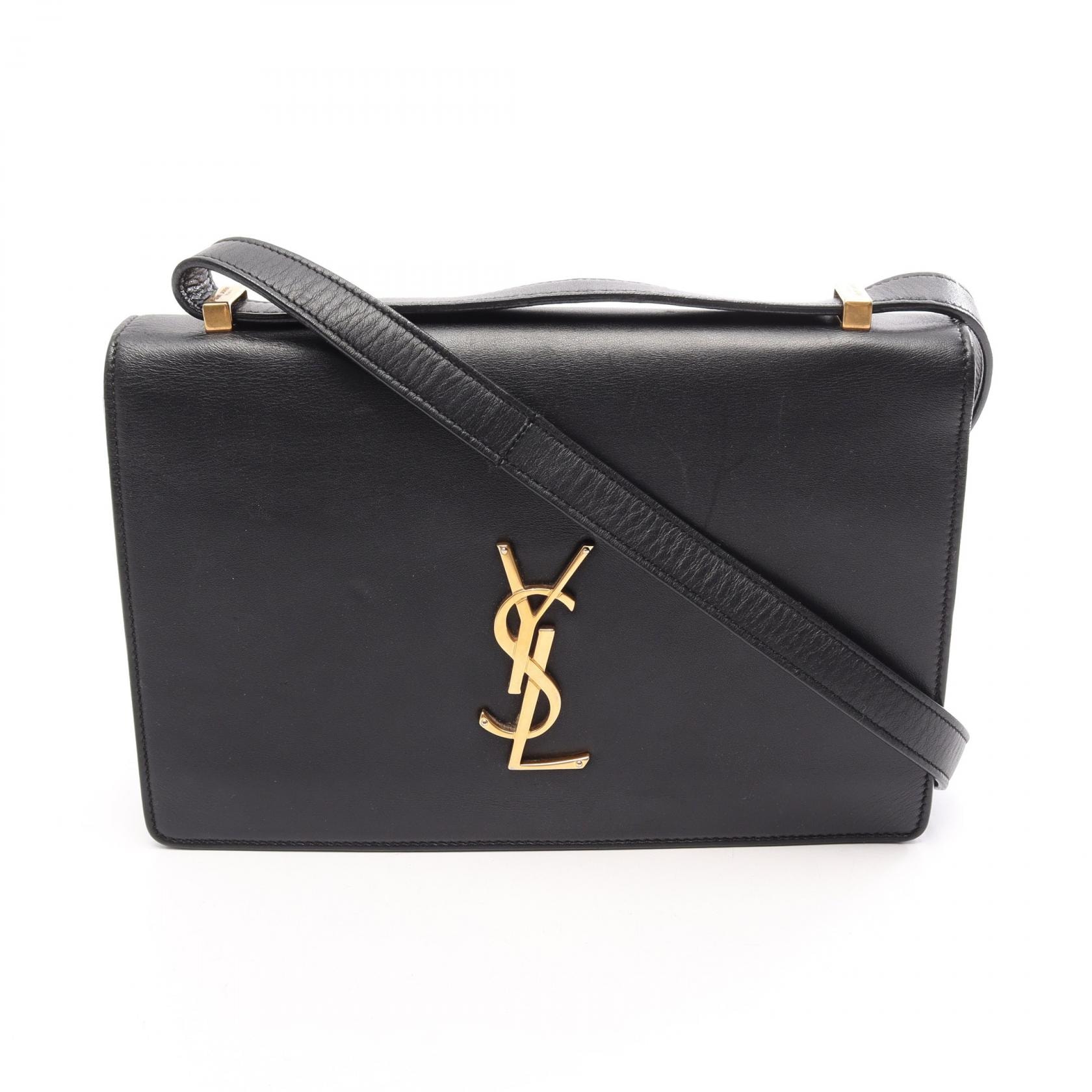 サンローランパリ SAINT LAURENT PARIS カサンドラ ショルダーバッグ バッグ レザー レディース ブラック系 【中古】