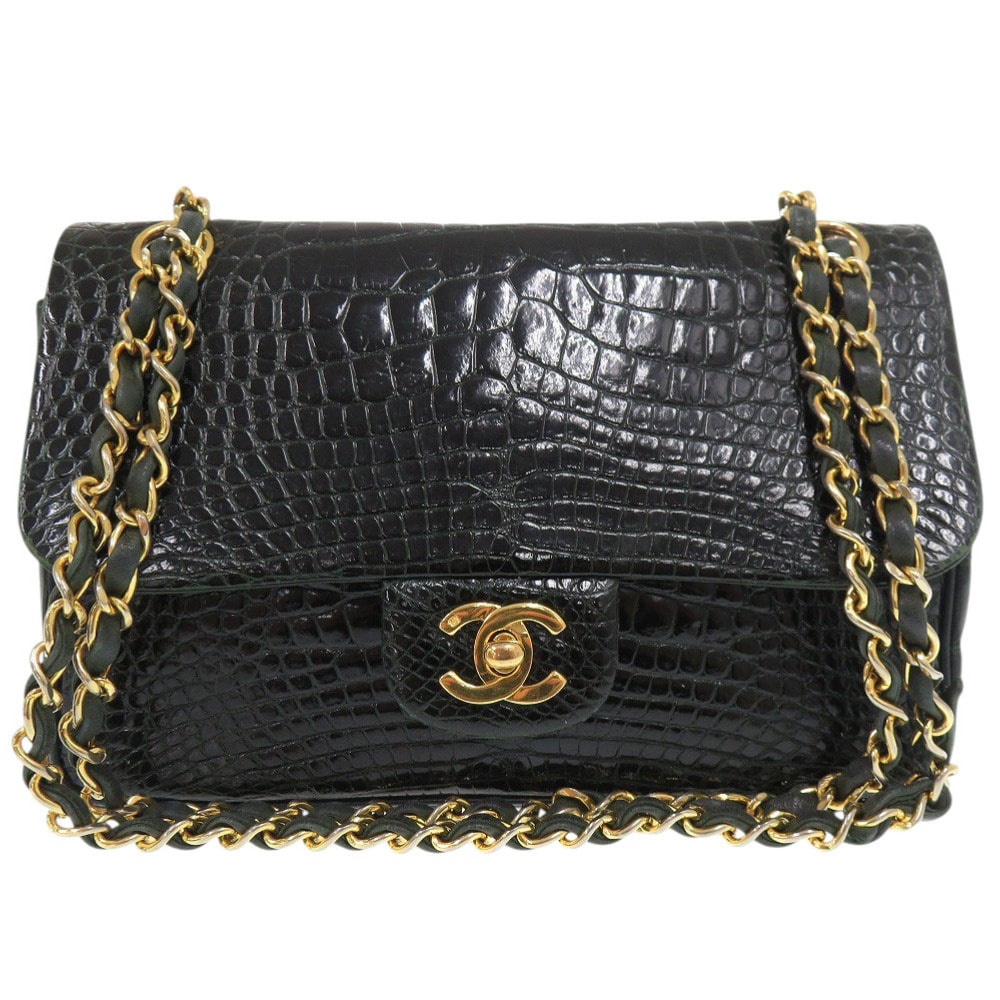 シャネル  マトラッセ23 ダブルフラップ   クロコダイル  グ
