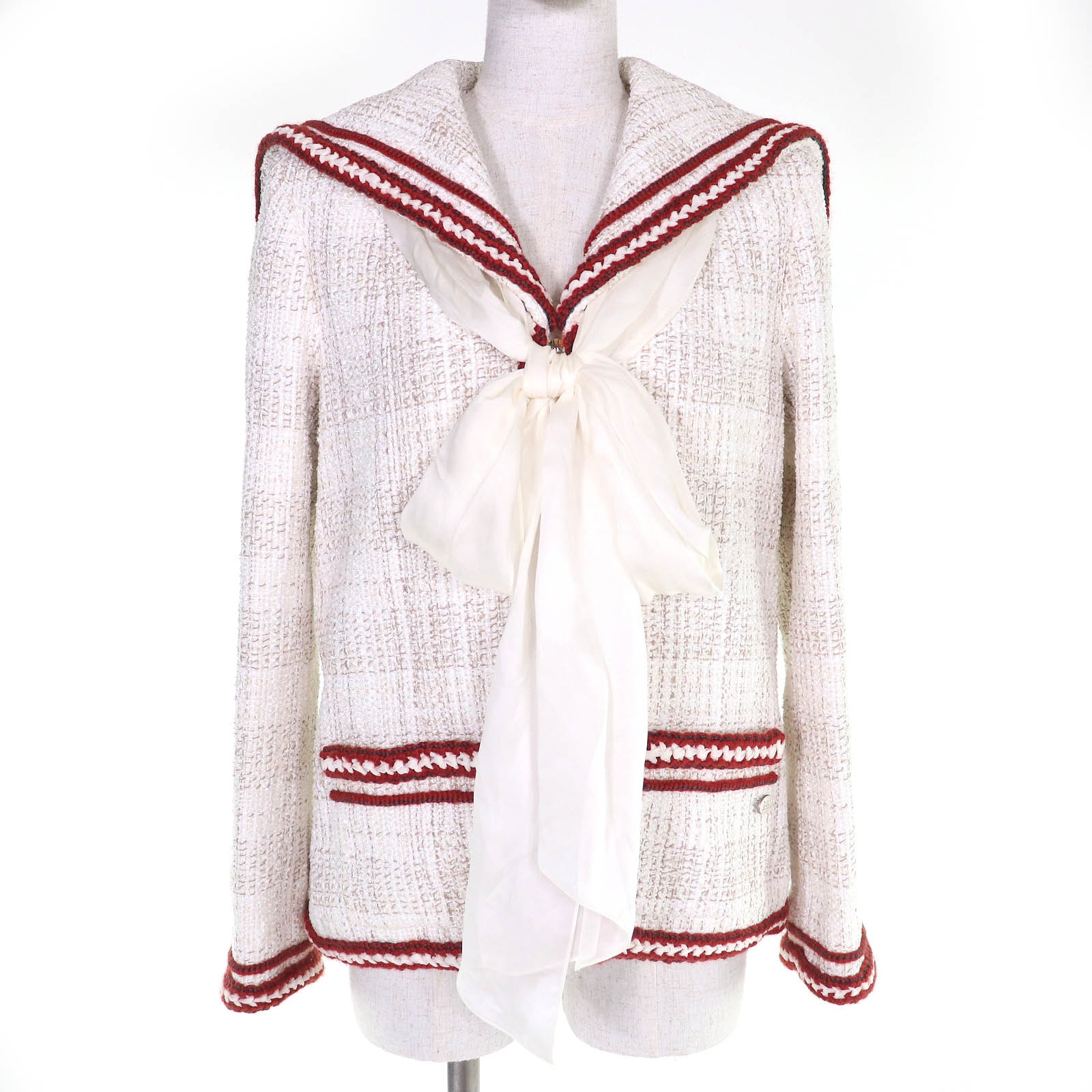 極美品 シャネル ココマーク セーラーカラー ジャケット 38 P59019